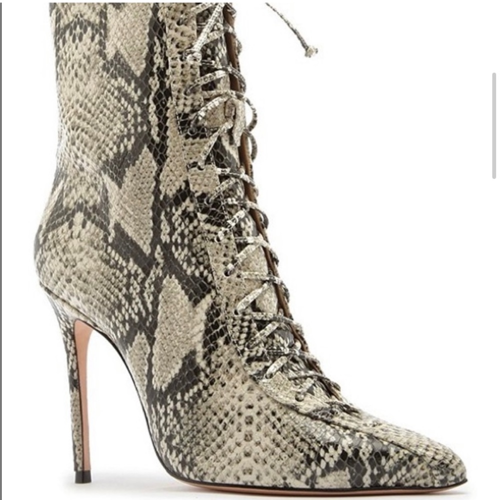 SCHUTZ Anaiya Snakeskin Leather Booties